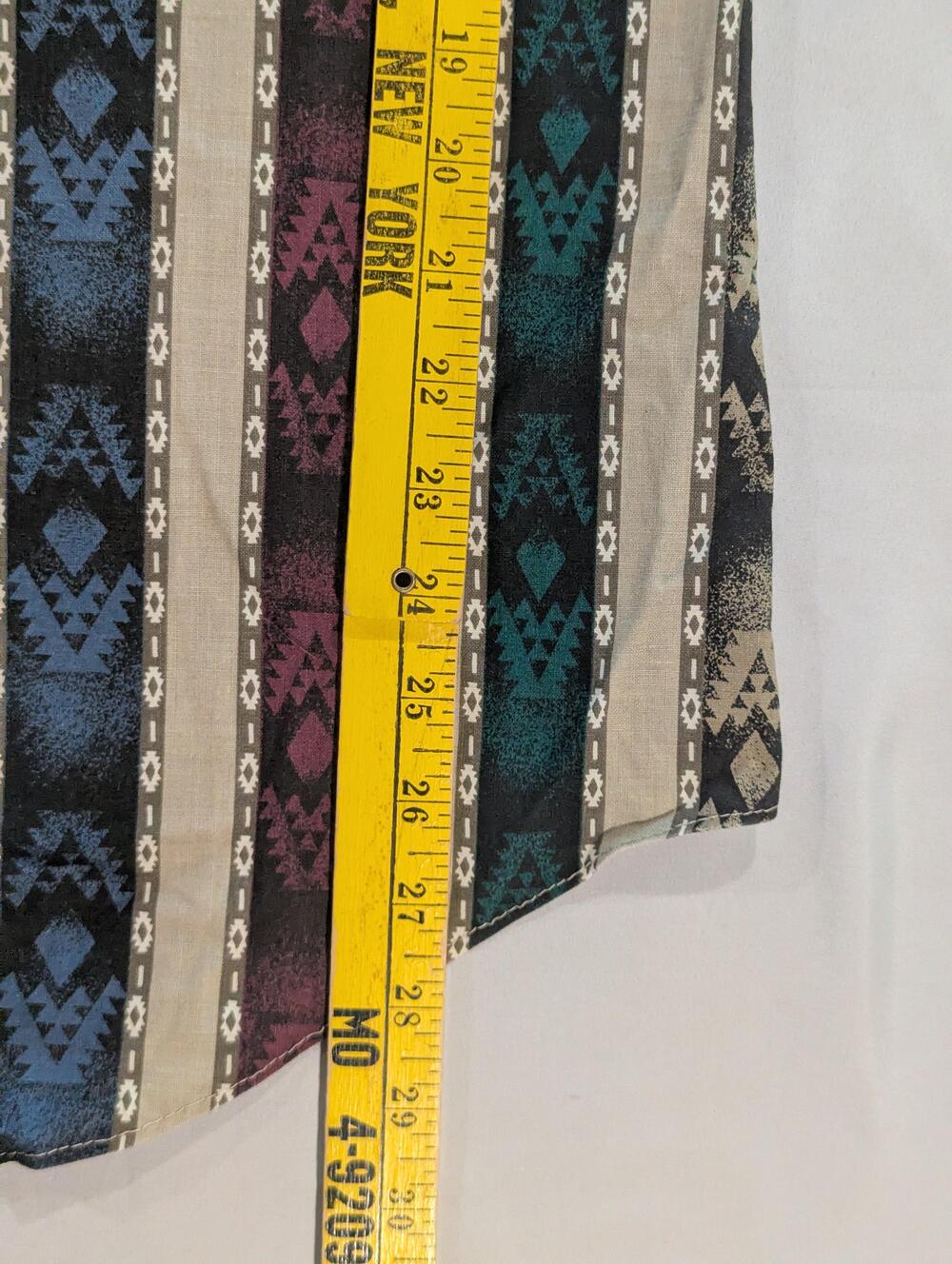 Cowboy Shirt Mens XL Multicolor Aztec Long Sleeve Western Pearl Snap Pockets - Picture 5 of 7